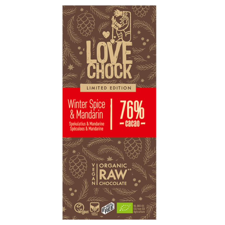 Winter Spice Mandarin chocolade Lovechock RAW bio