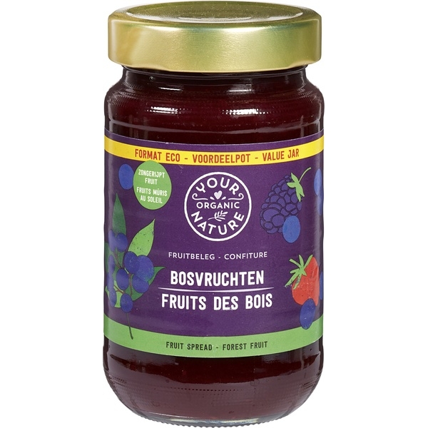 Jam Bosvruchten fruitbeleg 375g - Your Organic Nature bio