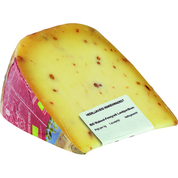 Landgoedkaas walnoot fenegriek 50+ ±400g - Mariënwaerdt bio