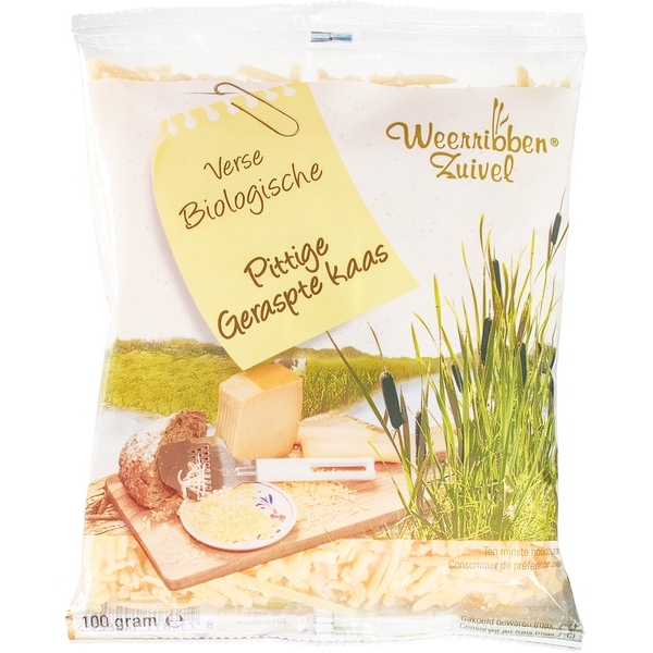 Geraspte pittige kaas 100g - Weerribben Zuivel bio