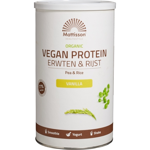 Vegan proteïne erwten & rijst vanille 500g - Mattisson bio