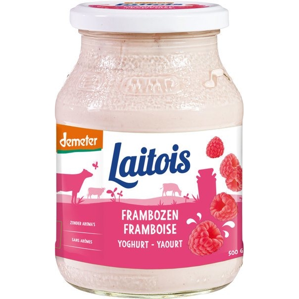 Yoghurt frambozen 500g - Laitois Demeter (met €0‚25 statiegeld)