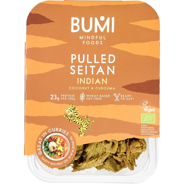 Pulled seitan Indiaas 175g - Bumi bio