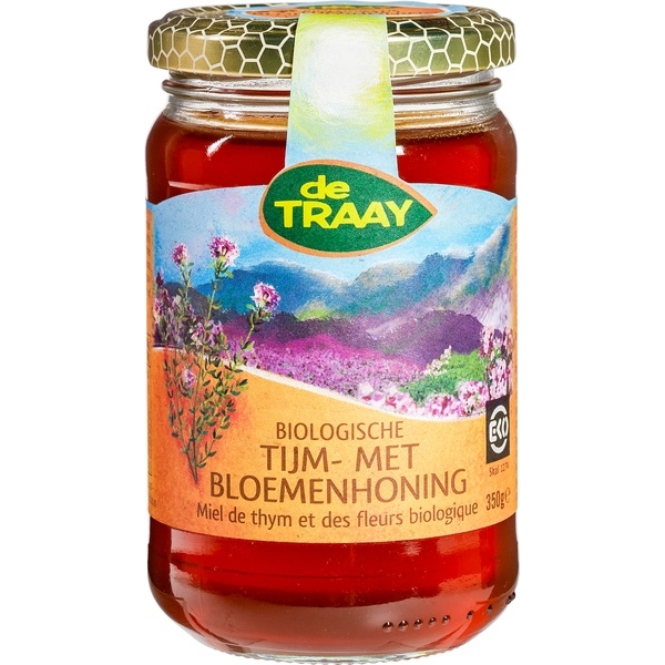 Tijm- met bloemenhoning 350g - De Traay bio