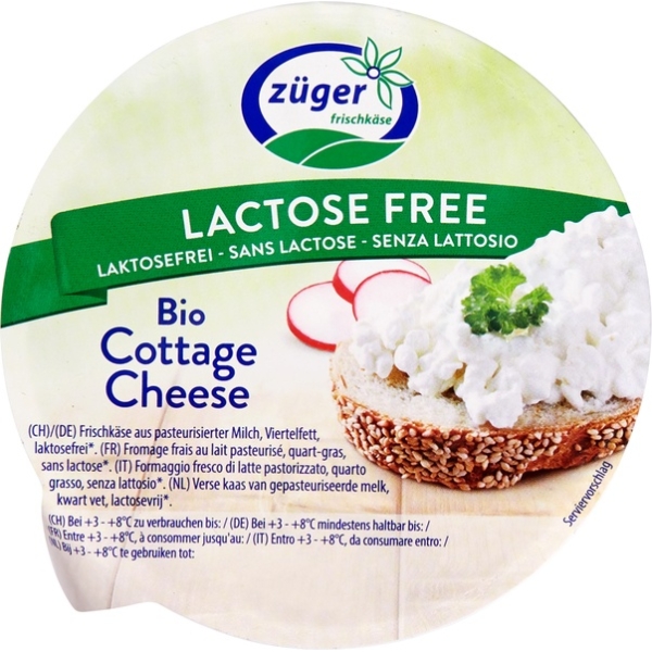 Lactosevrije cottage cheese 150g - Züger bio