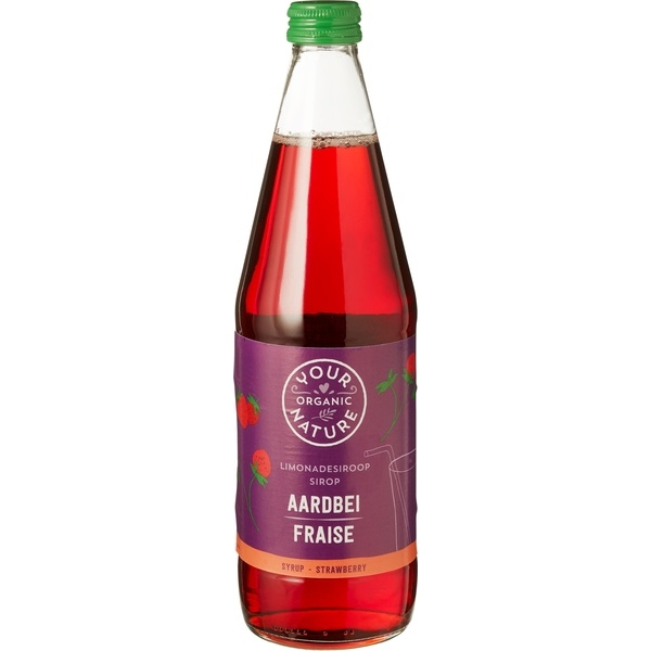 Limonadesiroop aarbei 500ml - Your Organic Nature bio