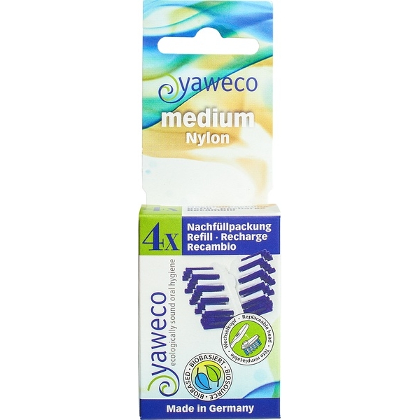 Tandenborstel navulkoppen medium 4st. - Yaweco