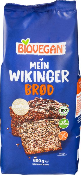 THT: 28-2-2026; Glutenvrije broodmix Vikingbrood 600g - BioVegan bio