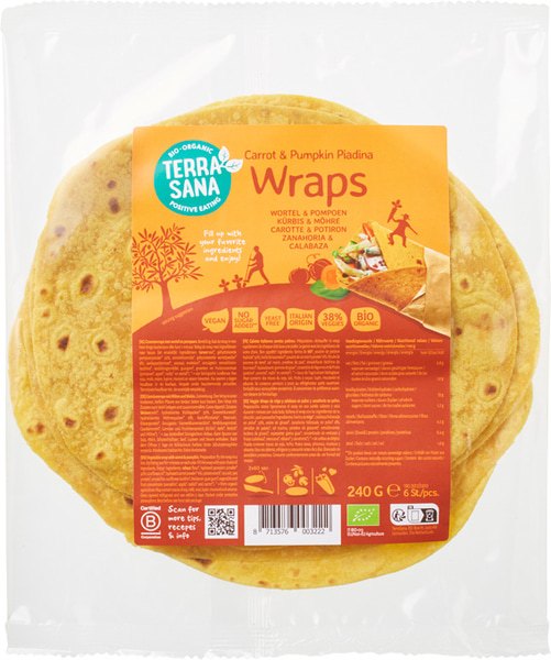 Groentewraps wortel pompoen 240g - Terrasana bio