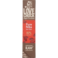 RAW pure chocolade 82% met crunchy cacaonibs 40 gram - Lovechock bio
