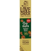 Pure chocolade Go Nuts met noten & rozijnen 40 gram - Lovechock bio